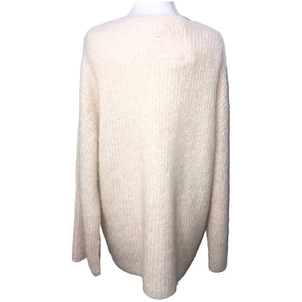 Frame Denim Lounge Cardi in Off White Alpaca Large NWT